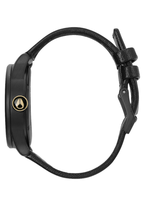 Sentry Leather Matte Black / Gold