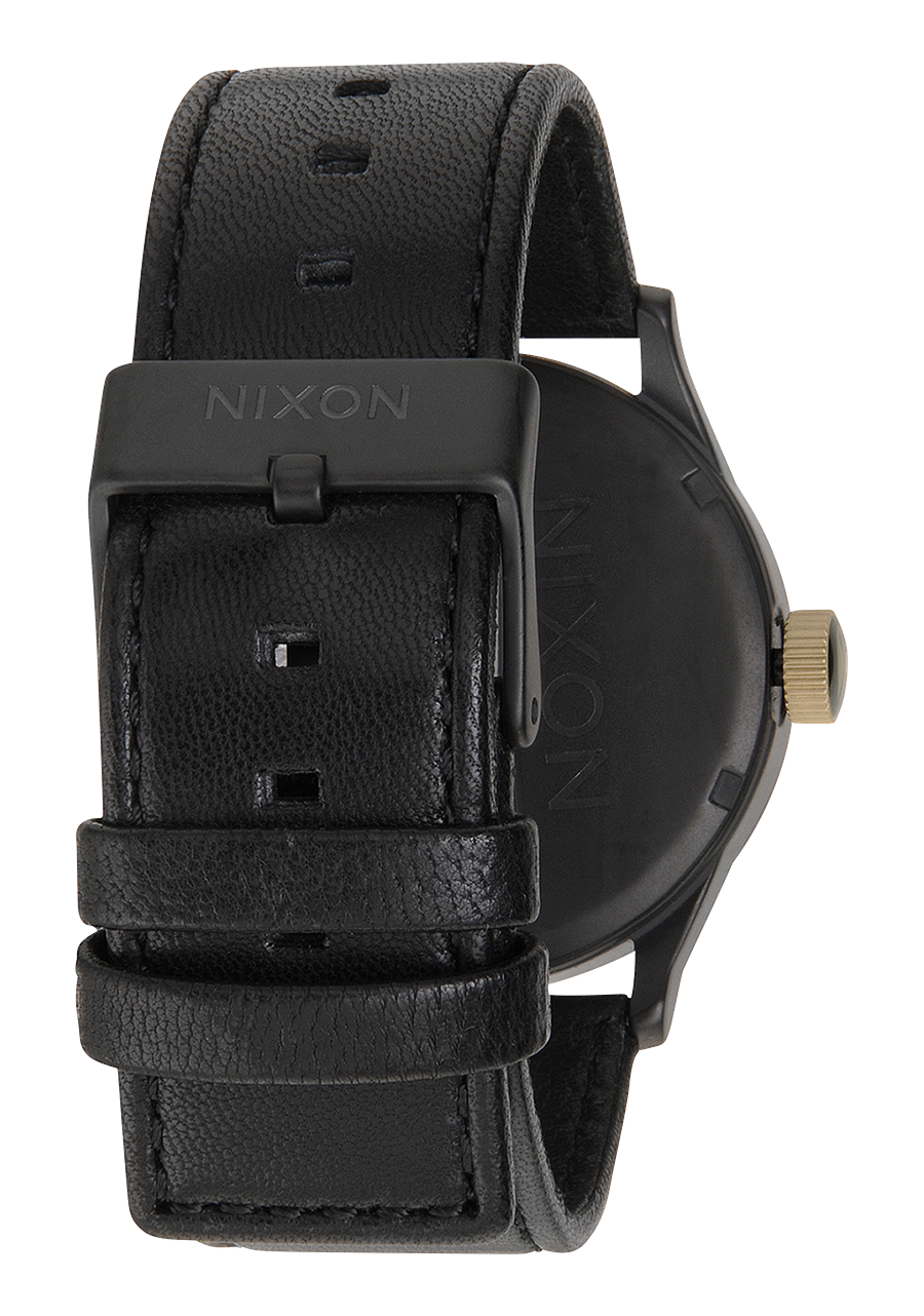 Sentry Leather Matte Black / Gold View 3