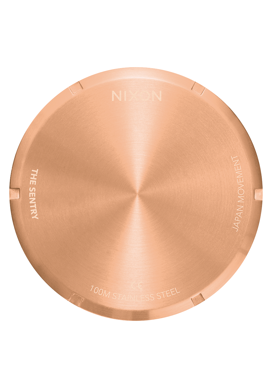 Sentry Leather Rose Gold / Gunmetal / Brown