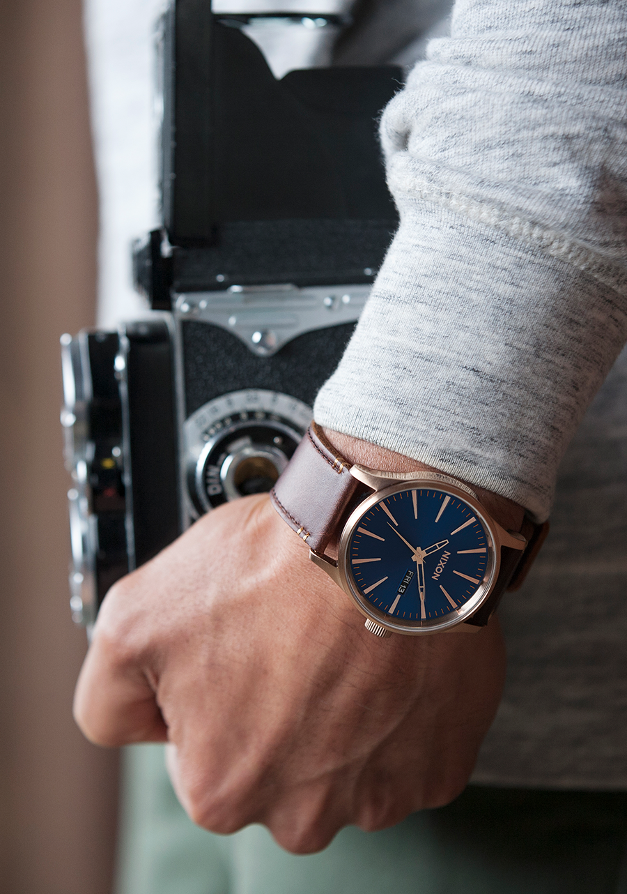 Sentry Leather Rose Gold / Gunmetal / Brown View 7