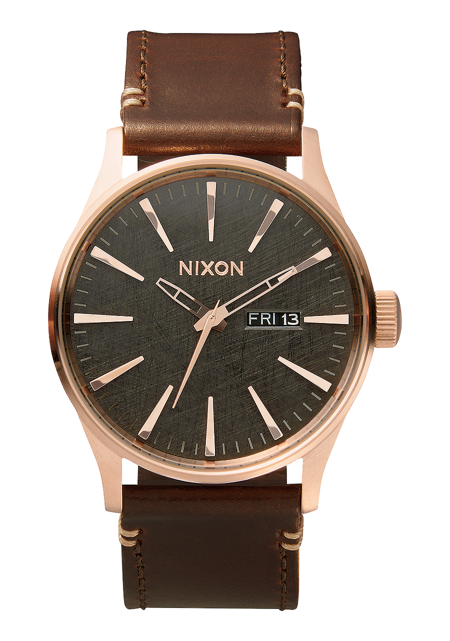 Sentry Leather Rose Gold / Gunmetal / Brown View 1