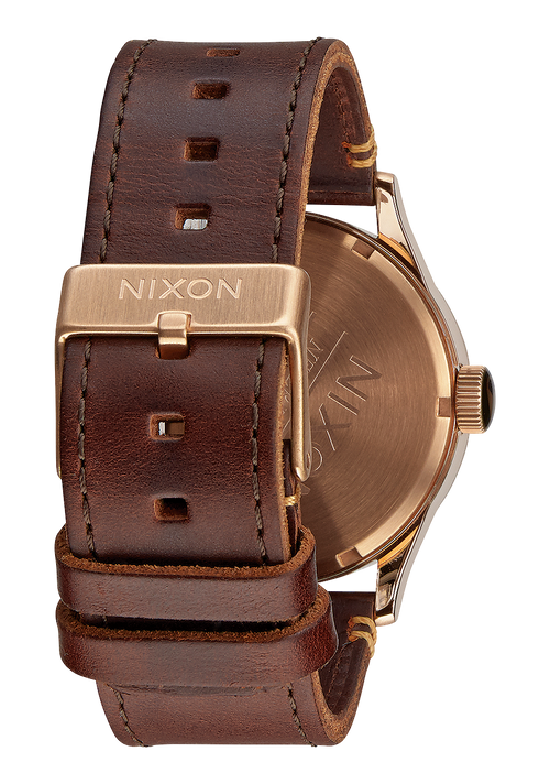 Sentry Leather Rose Gold / Gunmetal / Brown