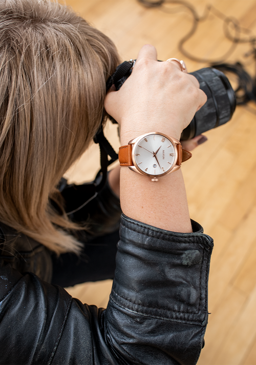 Thalia Leather Rose Gold / White