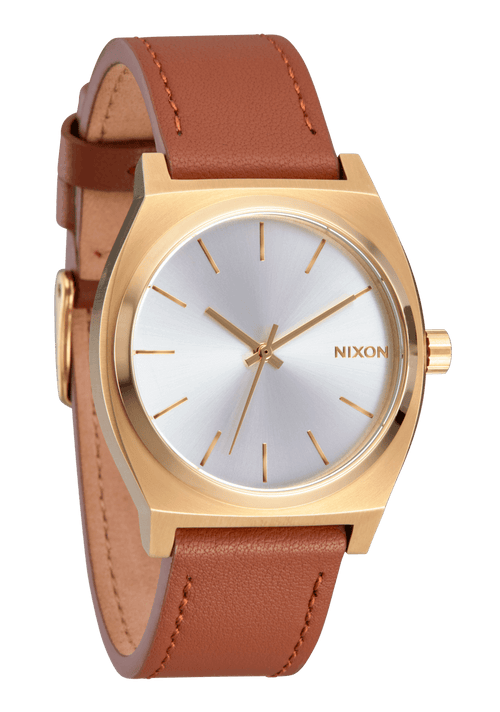 Time Teller Leather Light Gold / White Sunray