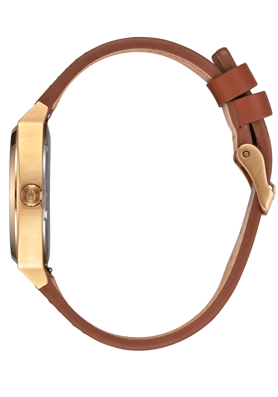 Time Teller Leather Light Gold / White Sunray View 3