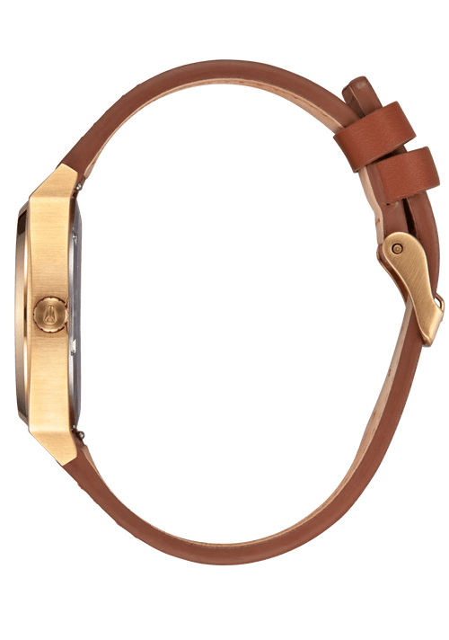 Time Teller Leather Light Gold / White Sunray