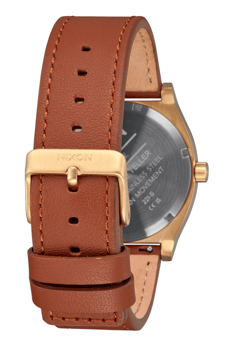 Time Teller Leather Light Gold / White Sunray