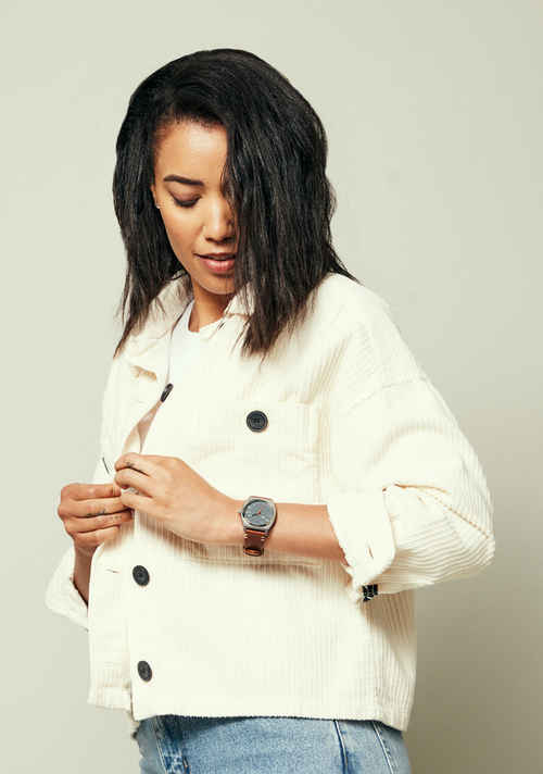 Time Teller Leather Lt Gunmetal / Basalt / Sienna