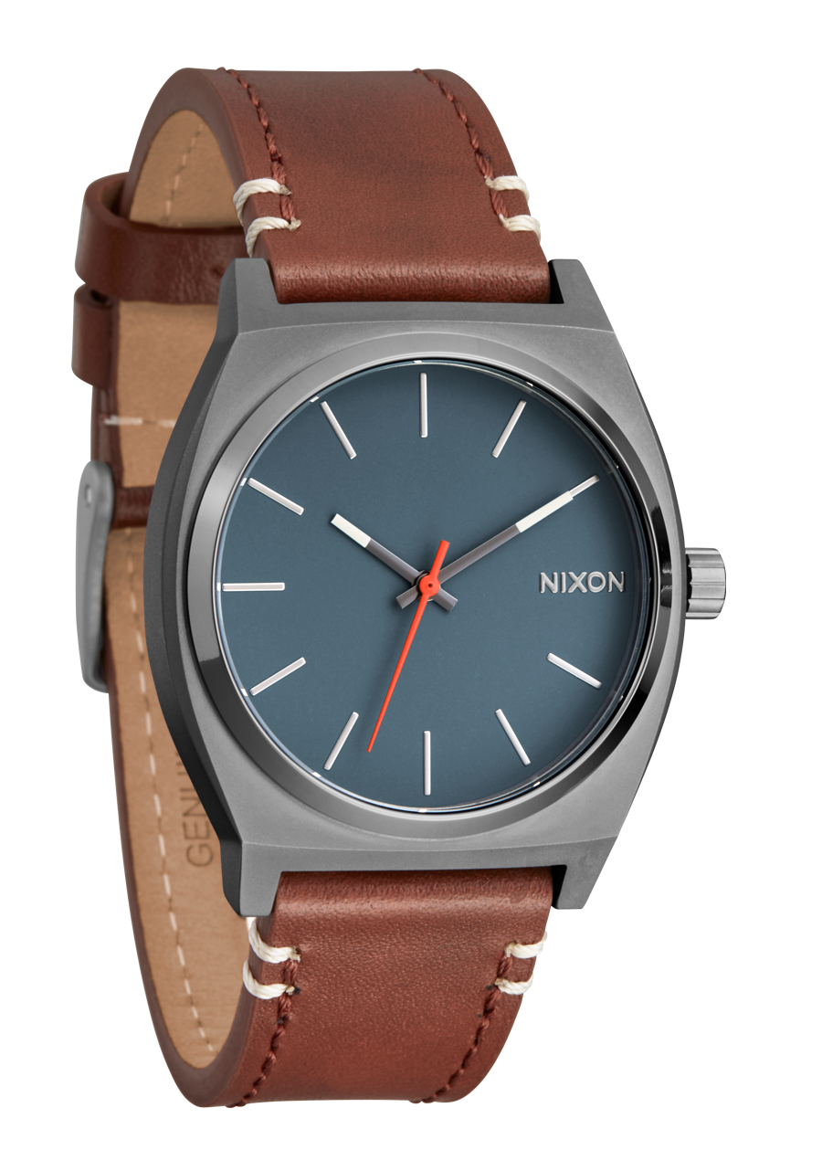 Time Teller Leather Lt Gunmetal / Basalt / Sienna View 2