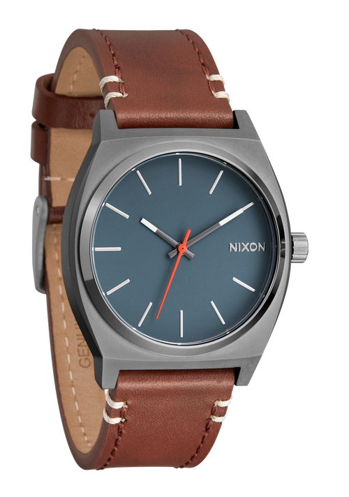 Time Teller Leather Lt Gunmetal / Basalt / Sienna