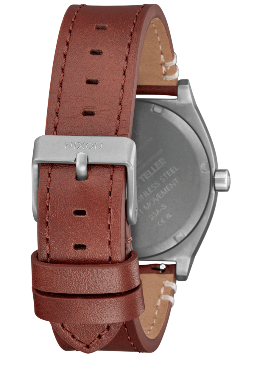 Time Teller Leather Lt Gunmetal / Basalt / Sienna View 4