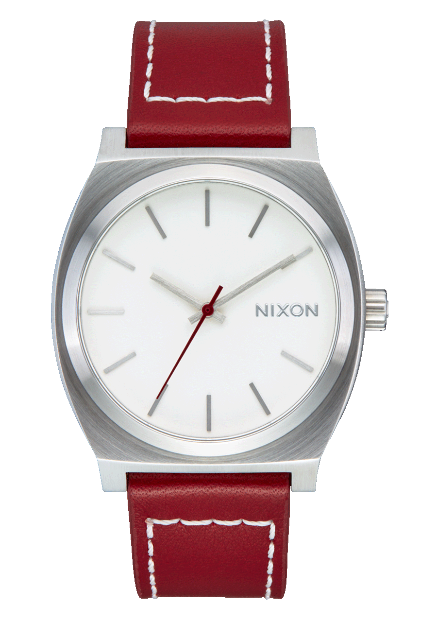 Time Teller Leather Silver / Egret / Cranberry View 1