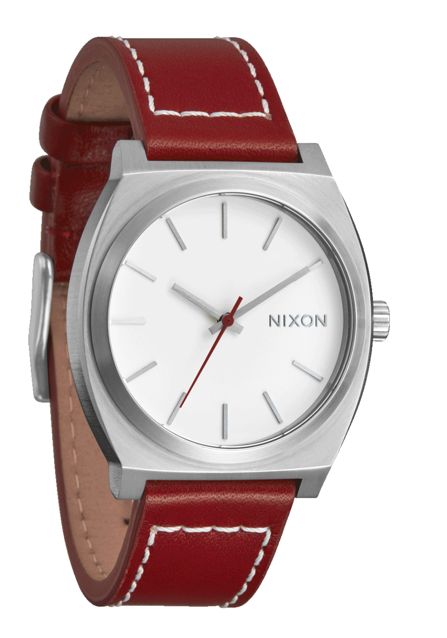 Time Teller Leather Silver / Egret / Cranberry View 2