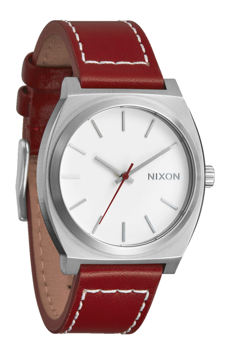 Time Teller Leather Silver / Egret / Cranberry