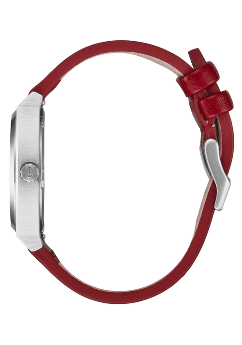 Time Teller Leather Silver / Egret / Cranberry
