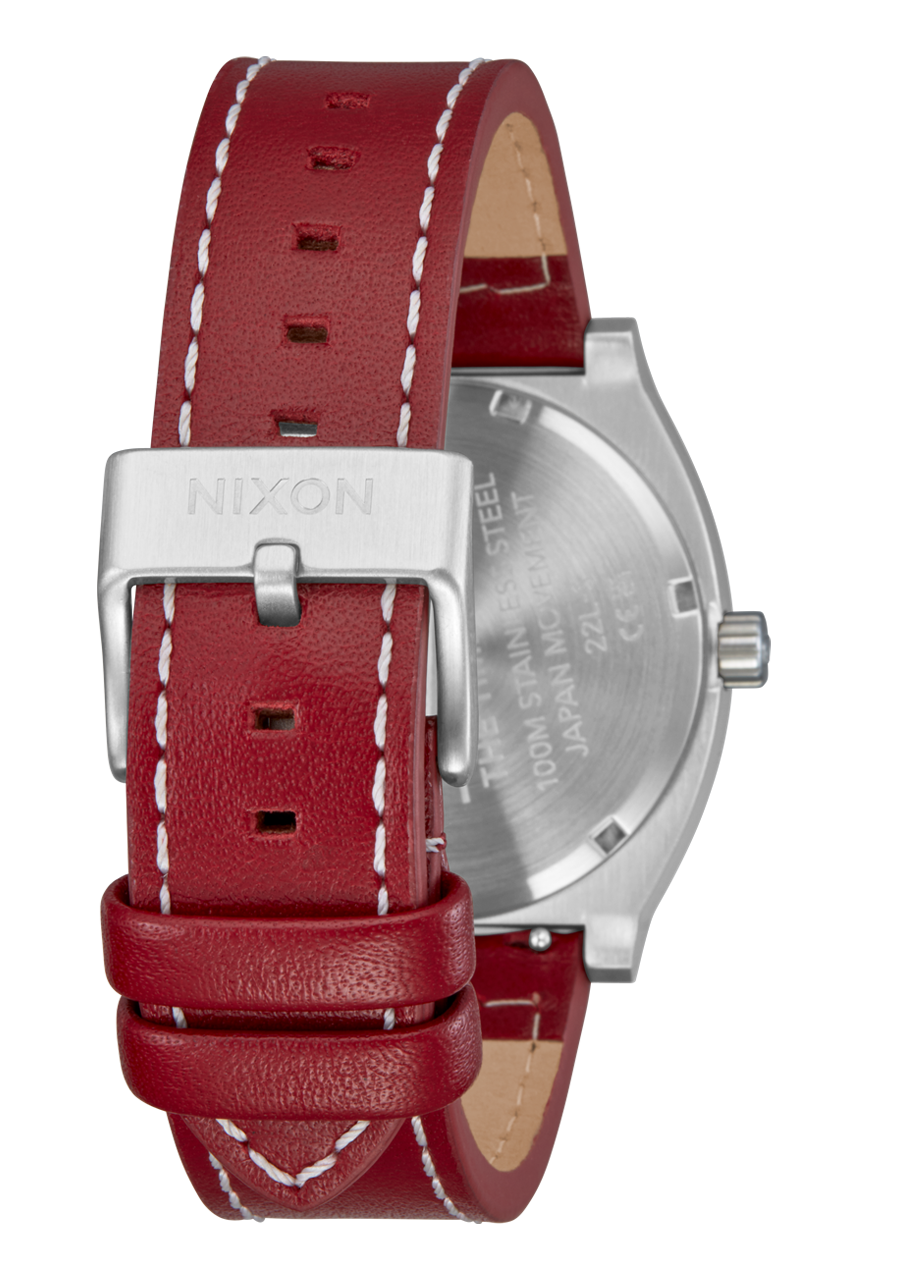 Time Teller Leather Silver / Egret / Cranberry View 4