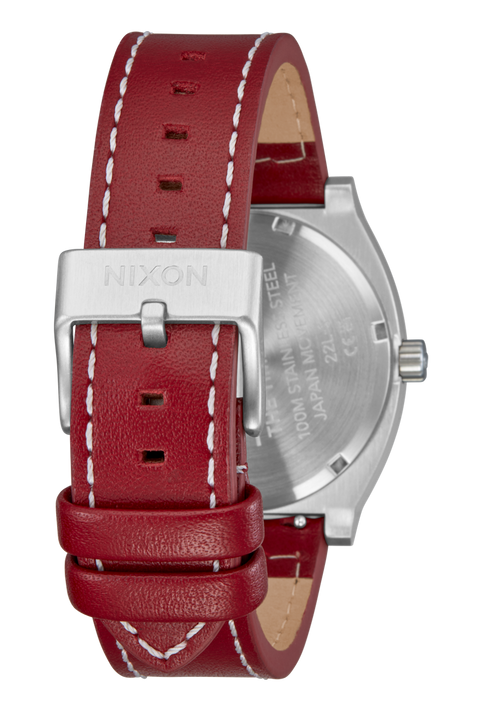 Time Teller Leather Silver / Egret / Cranberry
