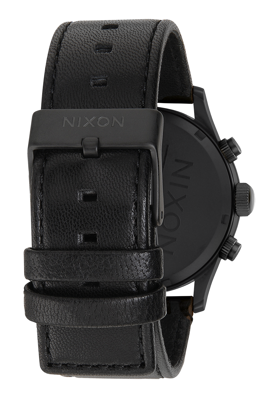 Sentry Chrono Leather Matte Black / Gold / Black View 4