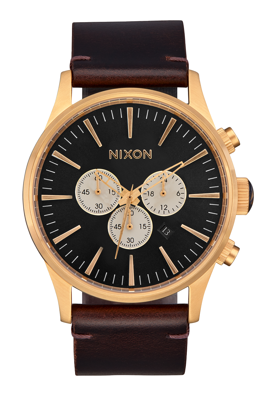 Sentry Chrono Leather Gold / Indigo / Brown View 1