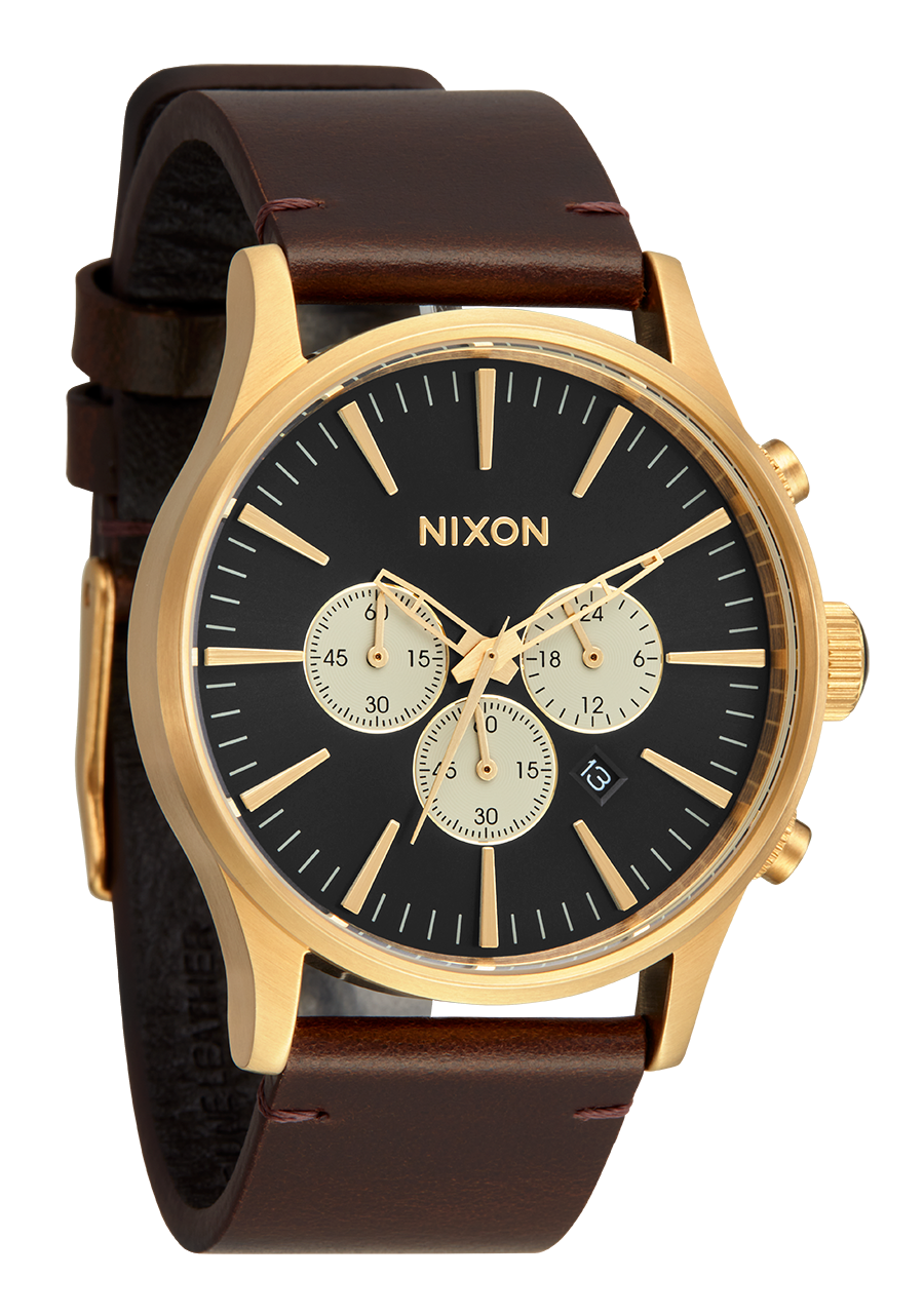 Sentry Chrono Leather Gold / Indigo / Brown View 2