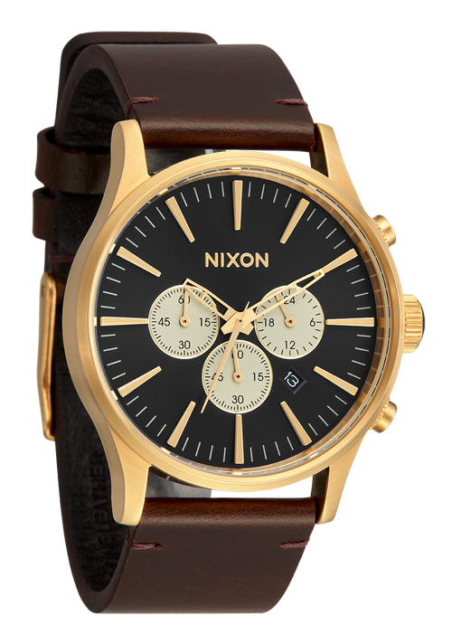 Sentry Chrono Leather Gold / Indigo / Brown