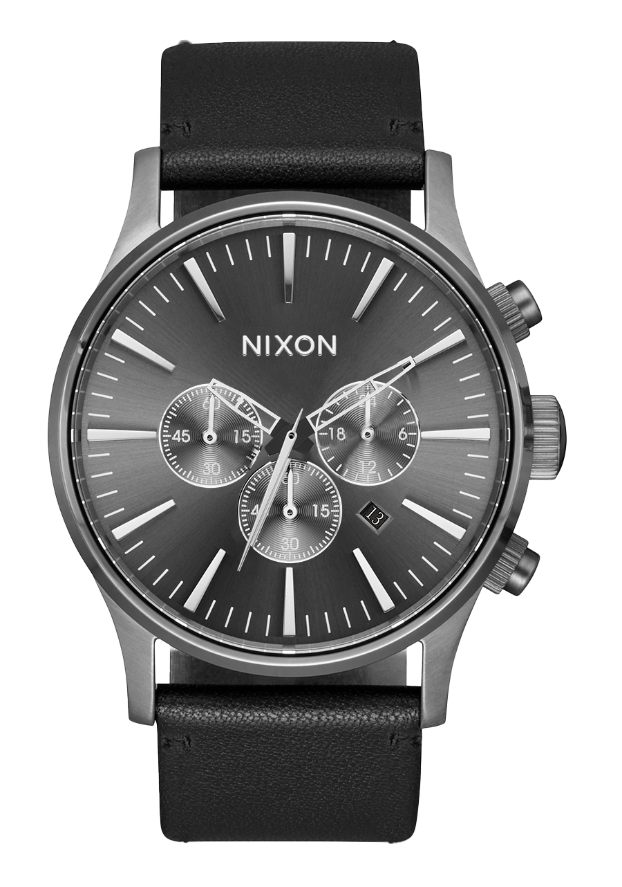 Sentry Chrono Leather All Gunmetal / Black View 1