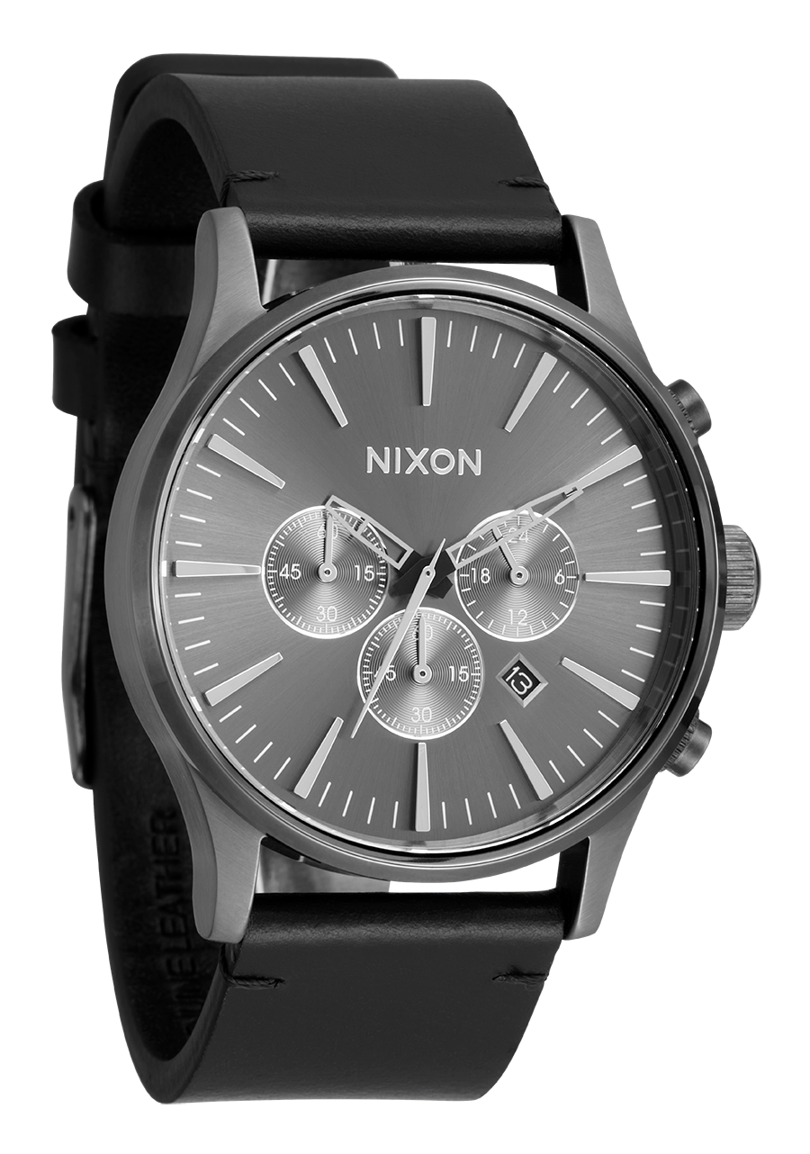 Sentry Chrono Leather All Gunmetal / Black View 2