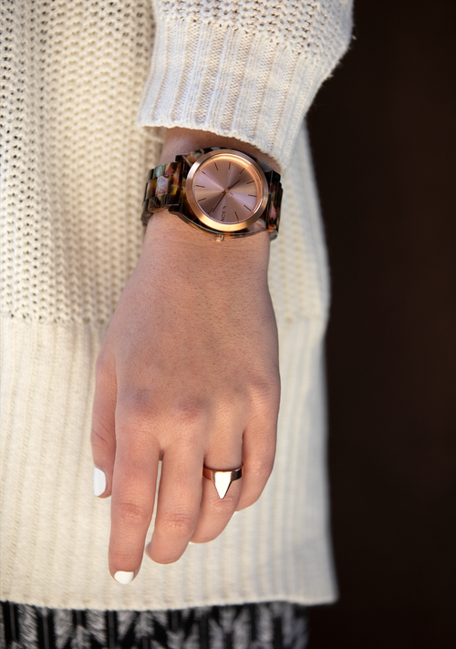 Time Teller Acetate Rose Gold / Pink Tortoise