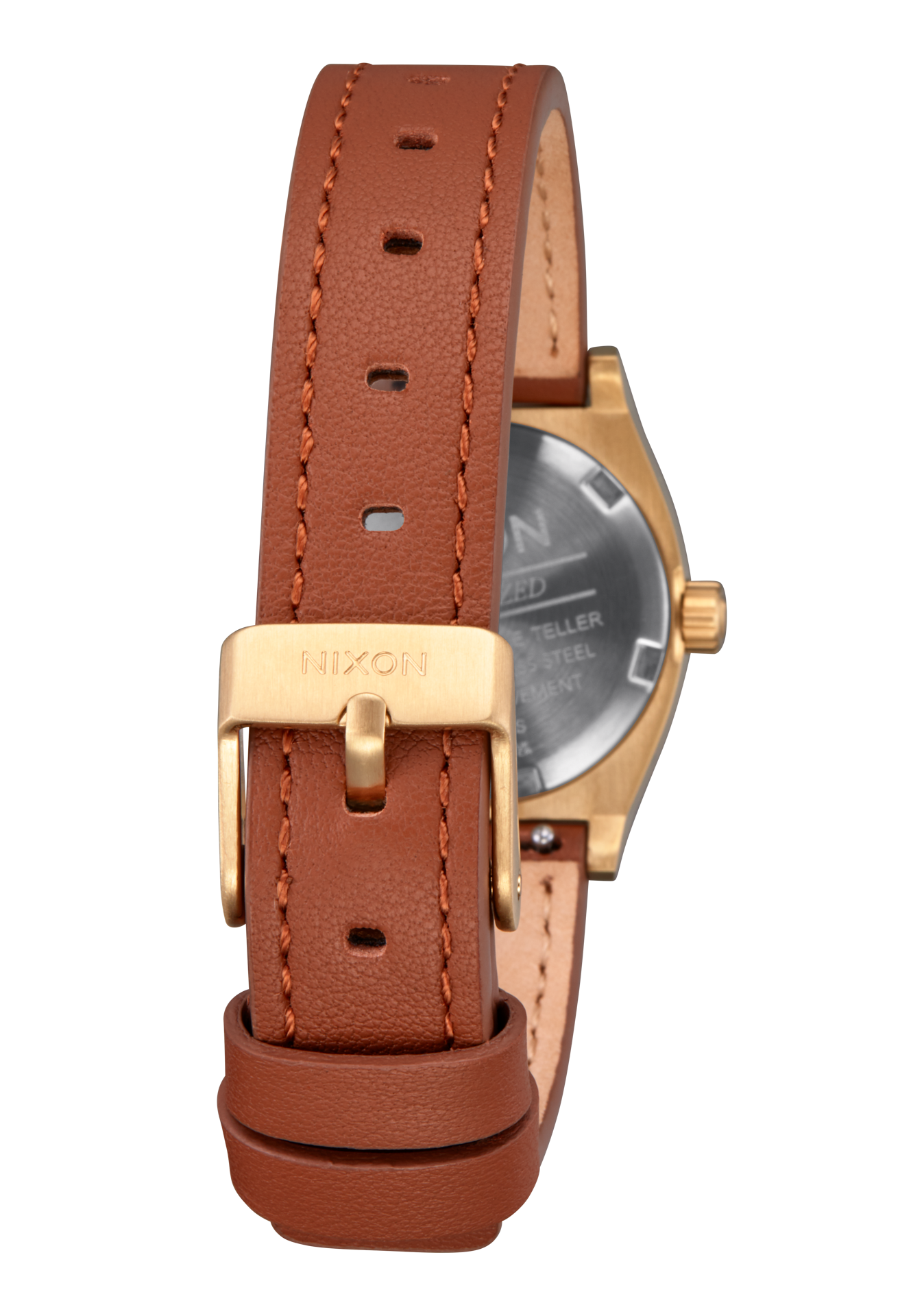 Small Time Teller Leather Light Gold / White Sunray View 4