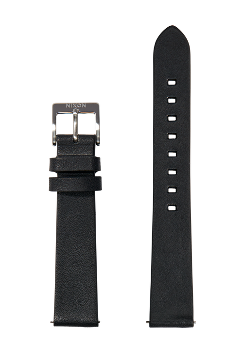 16mm Veg Tanned Leather Band Black