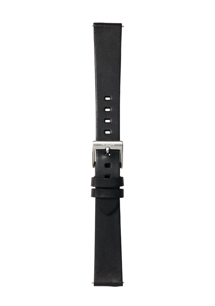 16mm Veg Tanned Leather Band Black