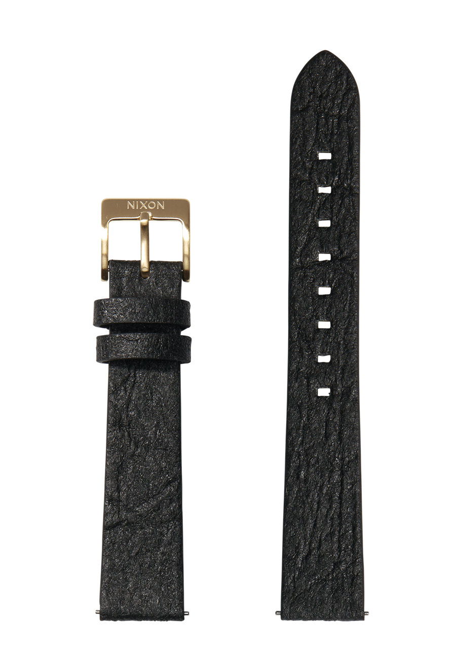 16mm Pineapple Leather Band Black View 1