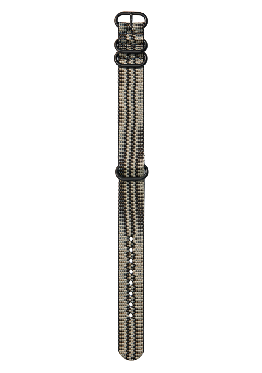 20mm One Piece #TIDE Recycled PET Strap Khaki / Black View 1