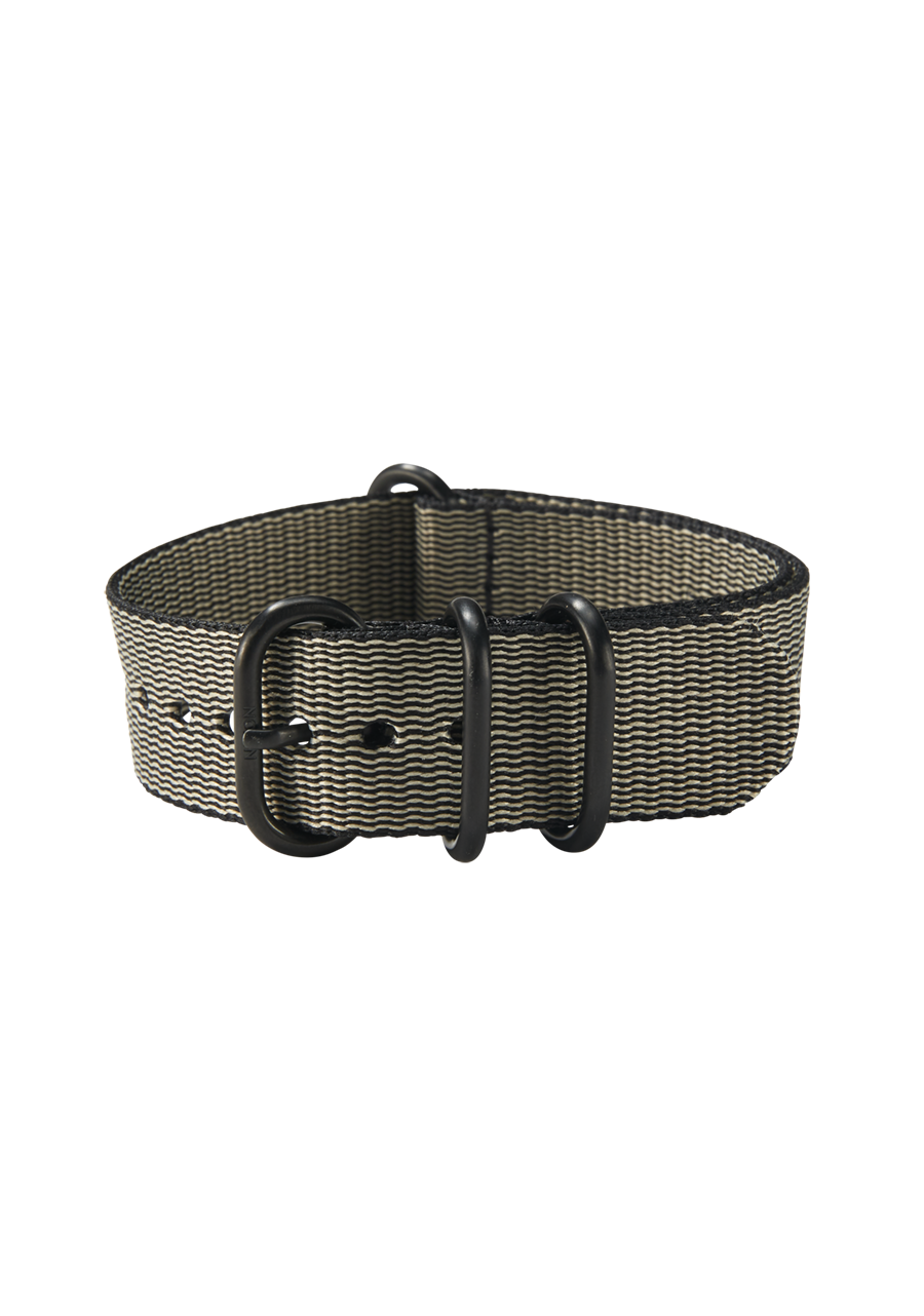 20mm One Piece #TIDE Recycled PET Strap Khaki / Black View 2