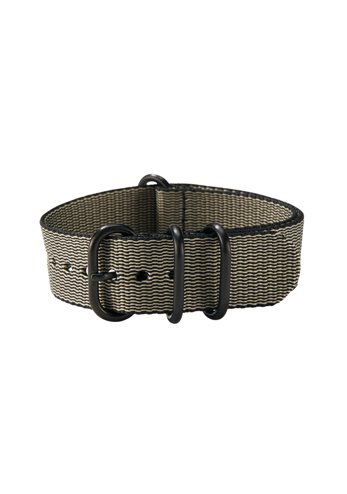 20mm One Piece #TIDE Recycled PET Strap Khaki / Black