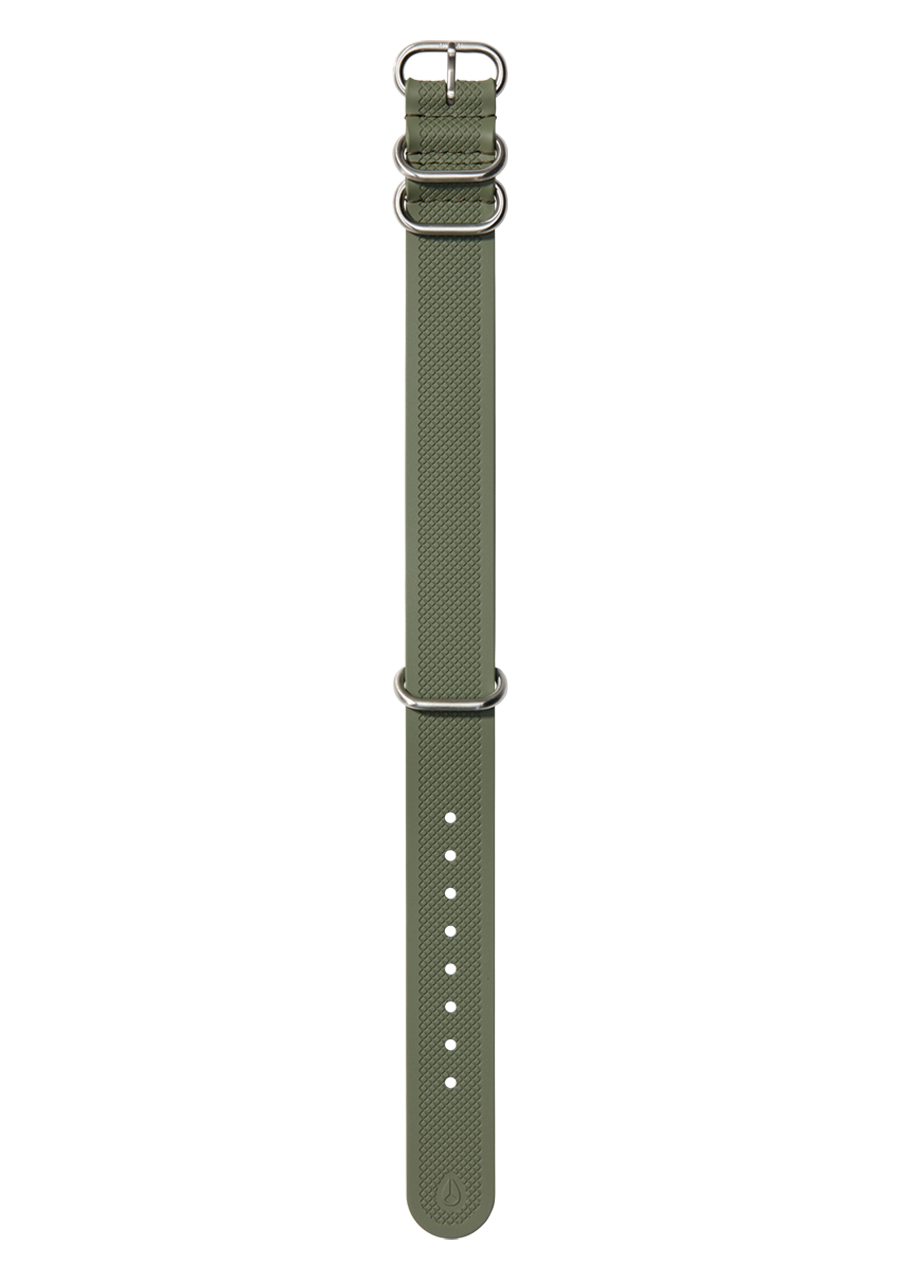 20mm One Piece FKM Rubber Strap Olive View 1