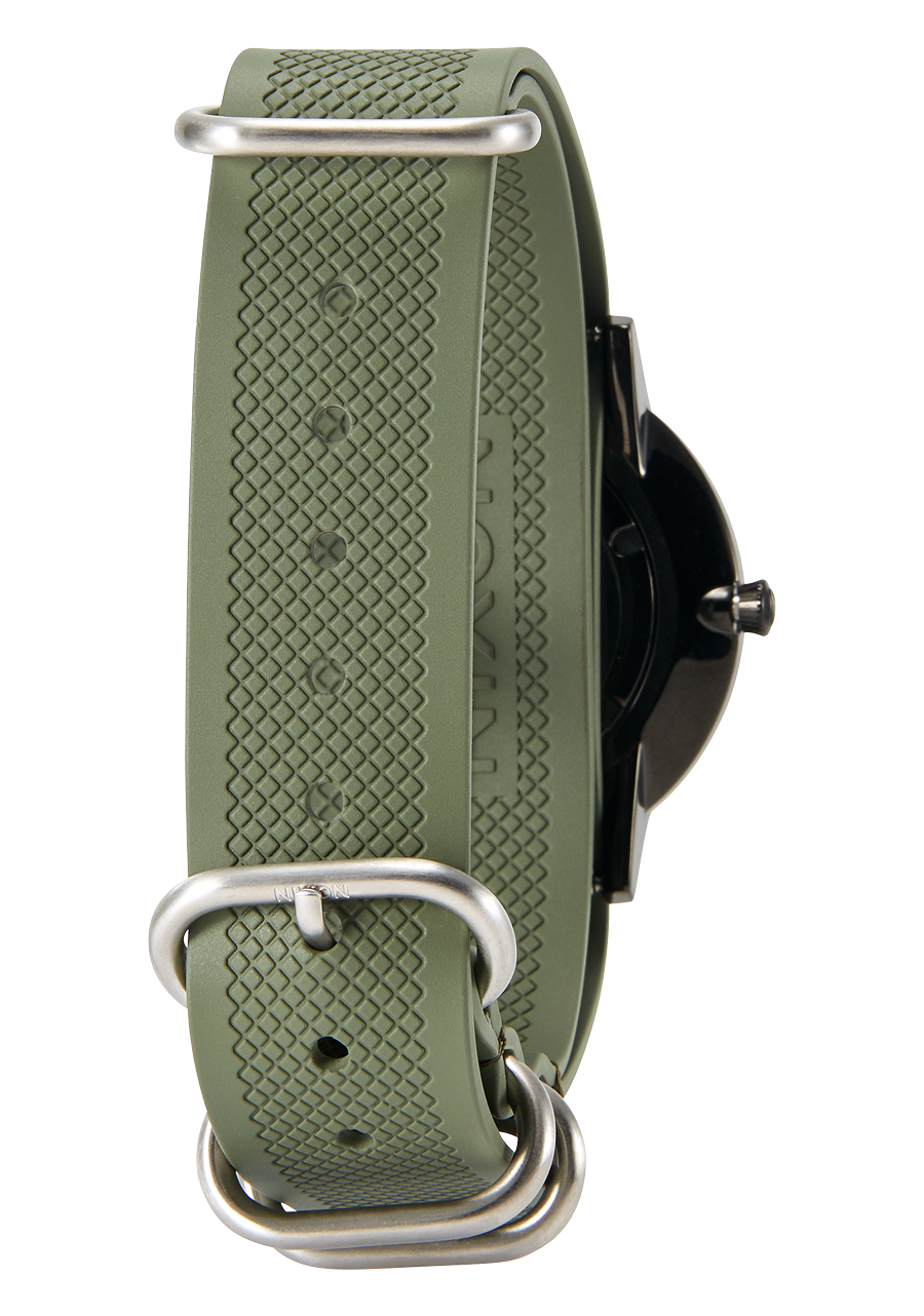 20mm One Piece FKM Rubber Strap Olive View 5