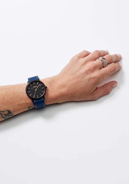 20mm One Piece FKM Rubber Strap Navy / Blue