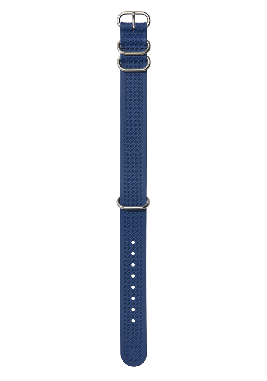 20mm One Piece FKM Rubber Strap Navy / Blue View 1