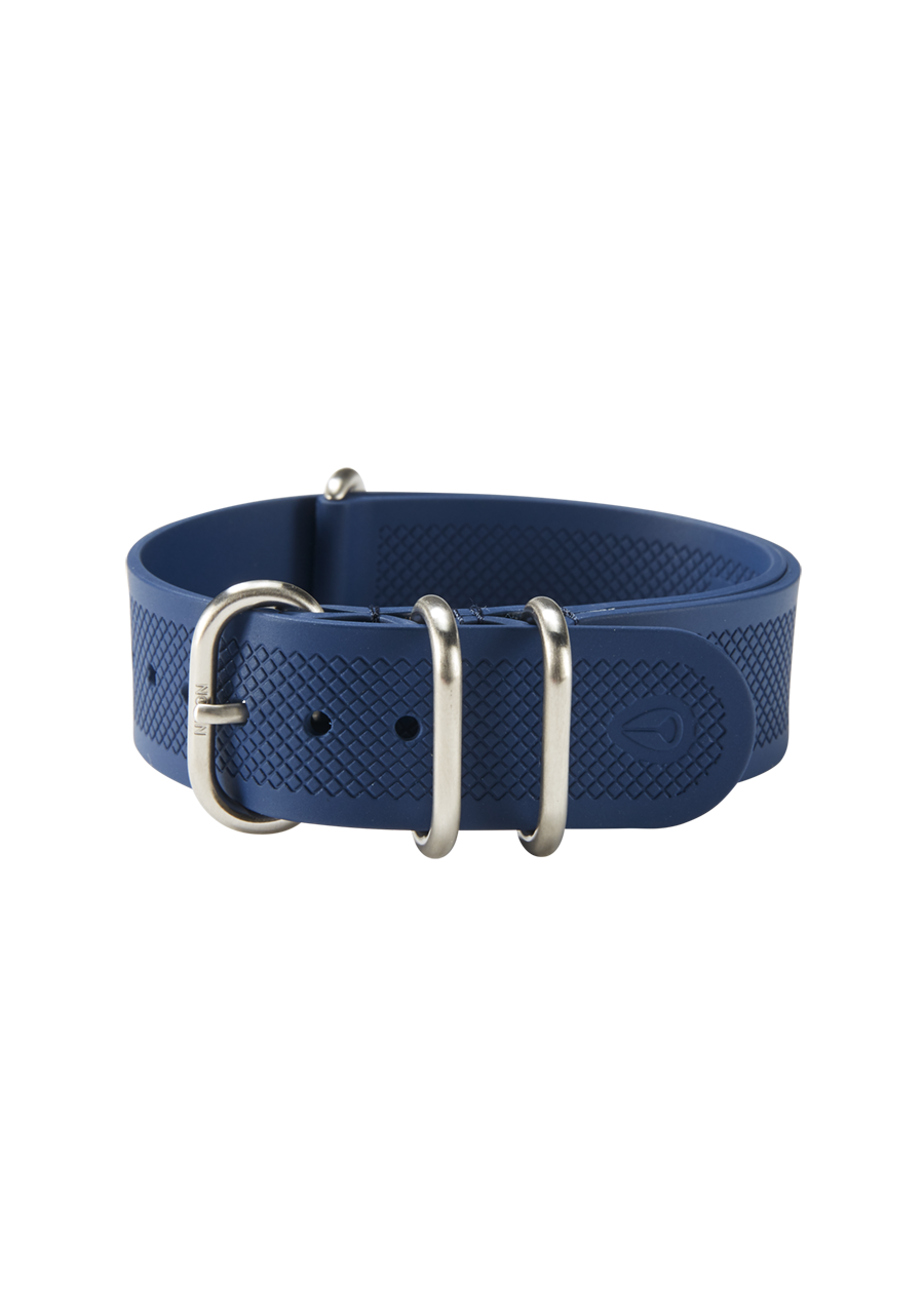 20mm One Piece FKM Rubber Strap Navy / Blue View 2