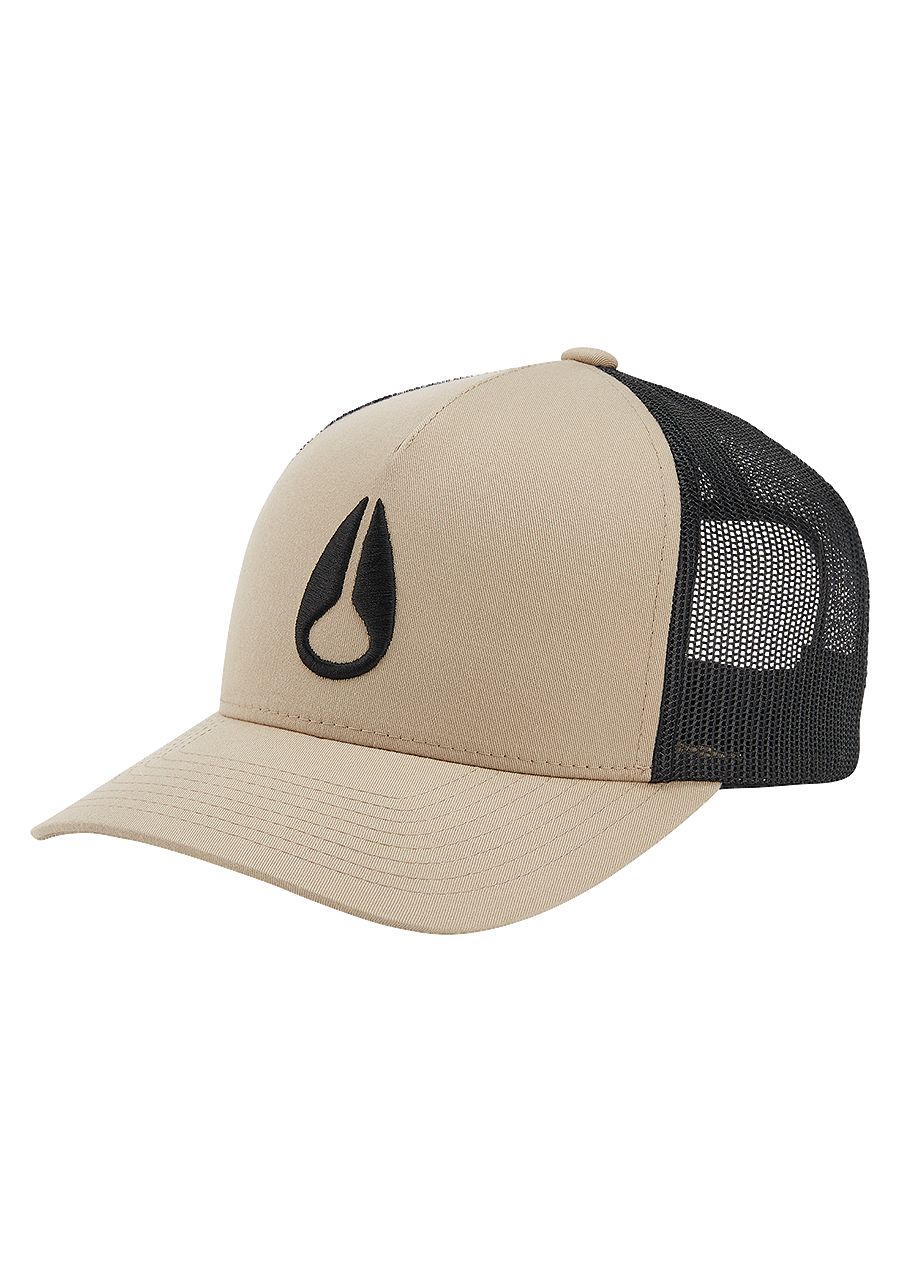 Iconed Trucker Hat Khaki Black View 1