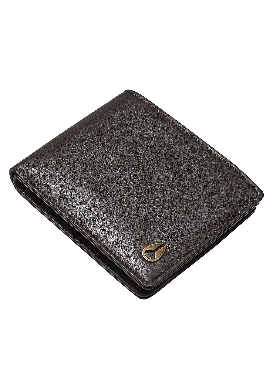 Pass Leather Wallet Brown View 1
