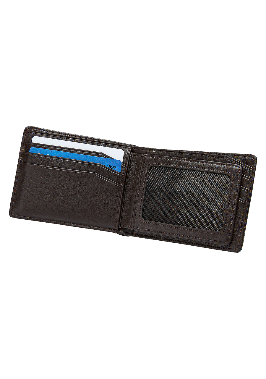 Pass Leather Wallet Brown View 2