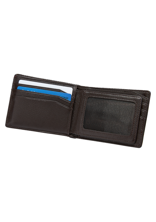 Pass Leather Wallet Brown