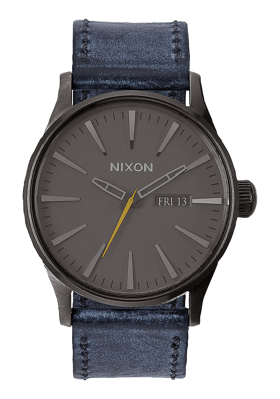 Sentry Leather Gunmetal Navy View 1