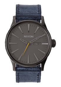 Sentry Leather Gunmetal Navy View 1