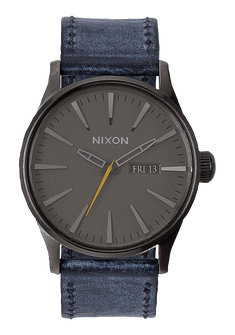 Sentry Leather Gunmetal Navy