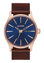 Sentry Leather Rose Gold Navy Brown