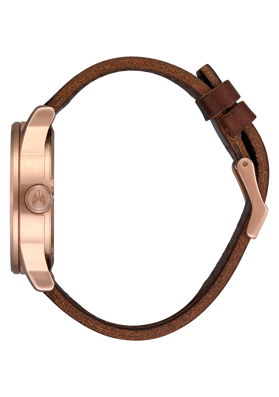 Sentry Leather Rose Gold Navy Brown View 2