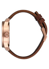 Sentry Leather Rose Gold Navy Brown View 2
